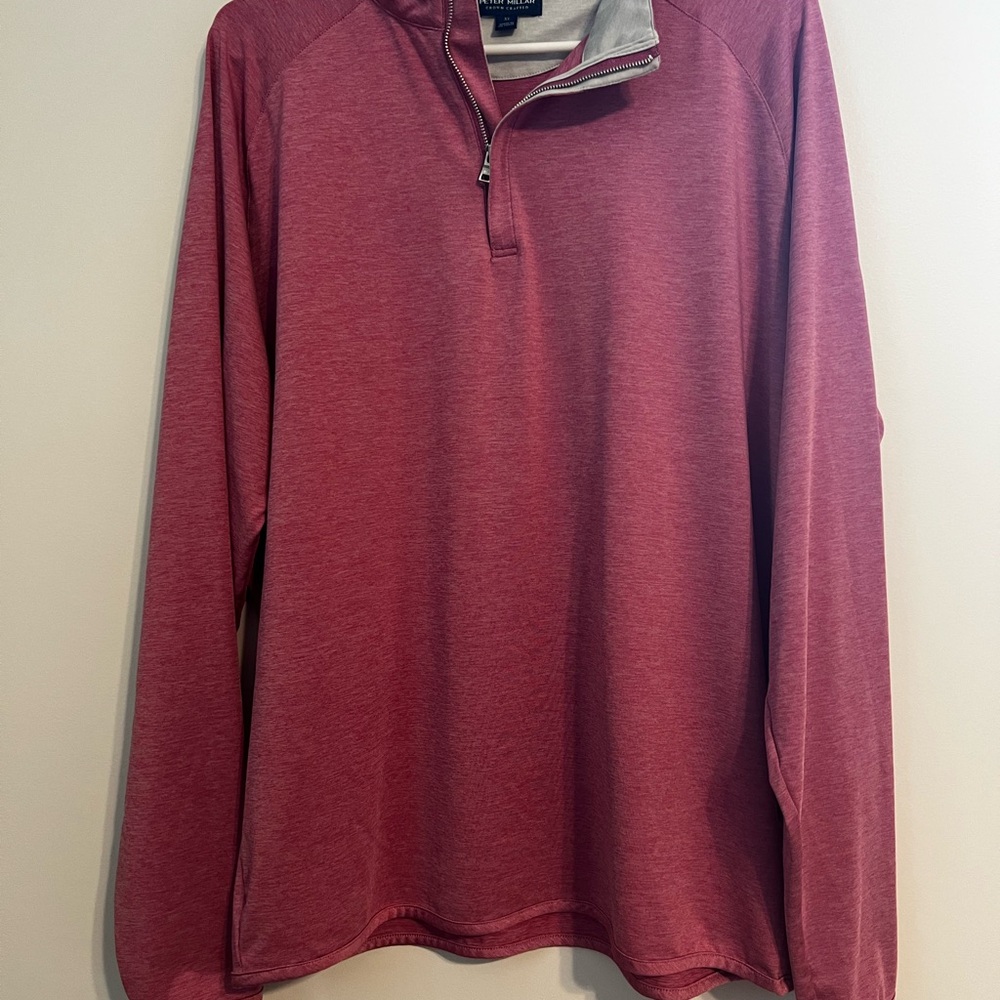 Peter Millar Red Zip Up Sweater